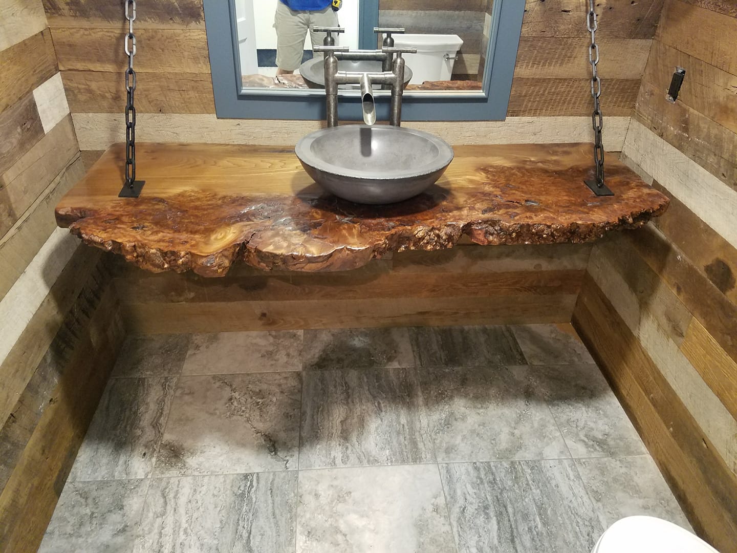 unique natural wood bathroom sink counter top